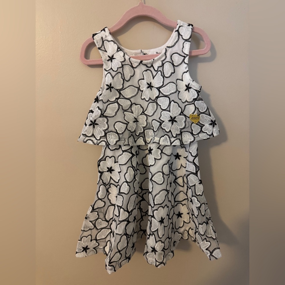 Juicy Couture Black and White Floral Kids Dress